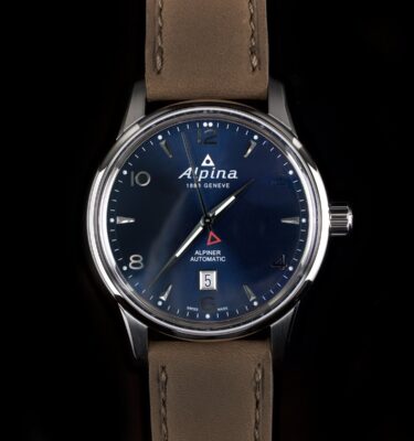 Photo of Alpina men's watch Alpiner Sunray with automatic date and navy blue dial
