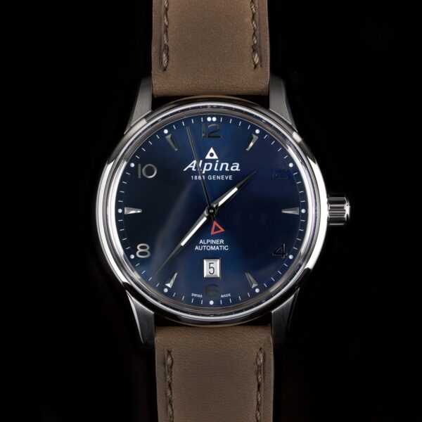 Photo of Alpina men's watch Alpiner Sunray with automatic date and navy blue dial