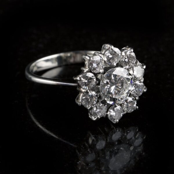 Photo of rosette diamond ring
