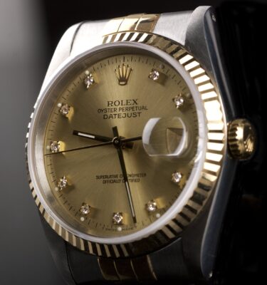 Photo of Rolex Datejust gold steel with diamonds